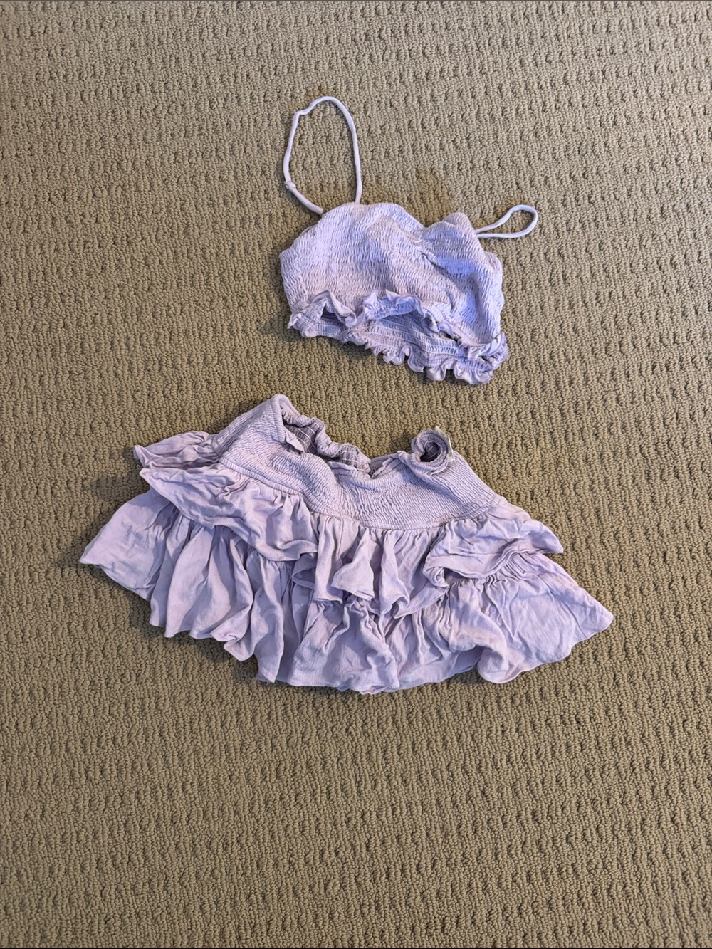 Lavender Ruffled Mini Skirt - Women's